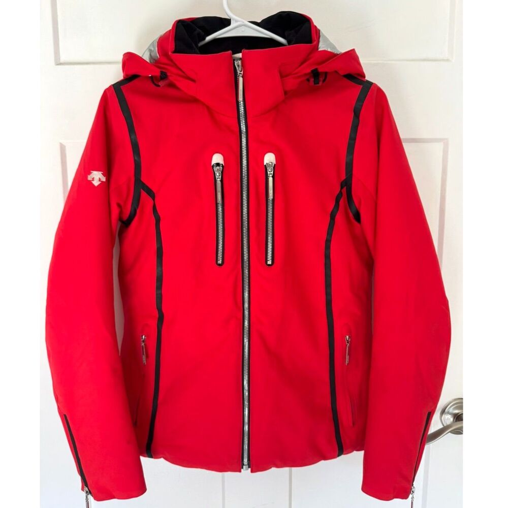 DESCENTE Womens Ski Snow Jacket XS 6 Red Dermizax Heat Navi 3D Motion Waterproof